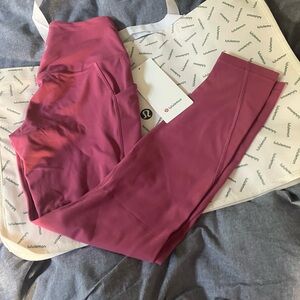 NWT Lululemon Align High Rise Pant 25" *Pockets, Sz 6, Washed Mauve